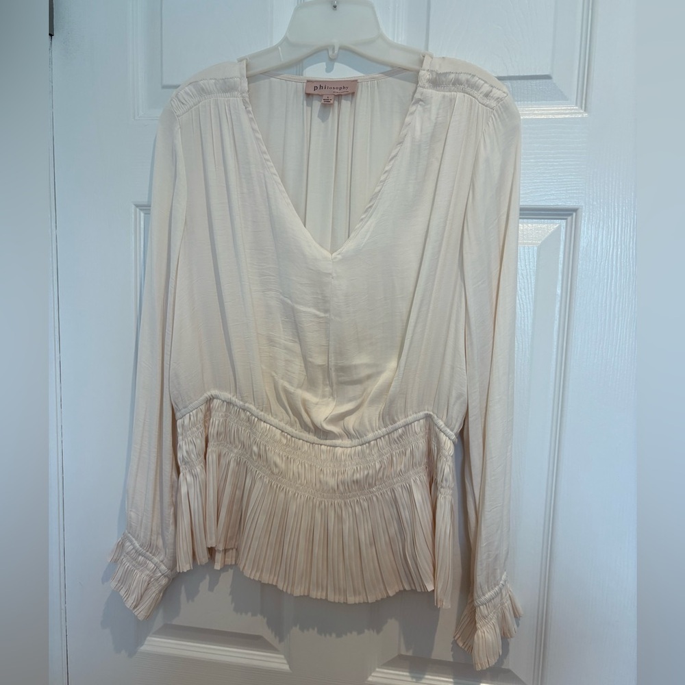 Cream Women's Top peplum style